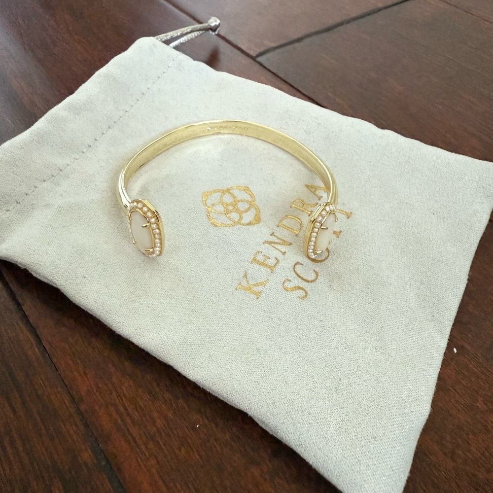 Kendra Scott Gold Bracelet with White Stone Accents
